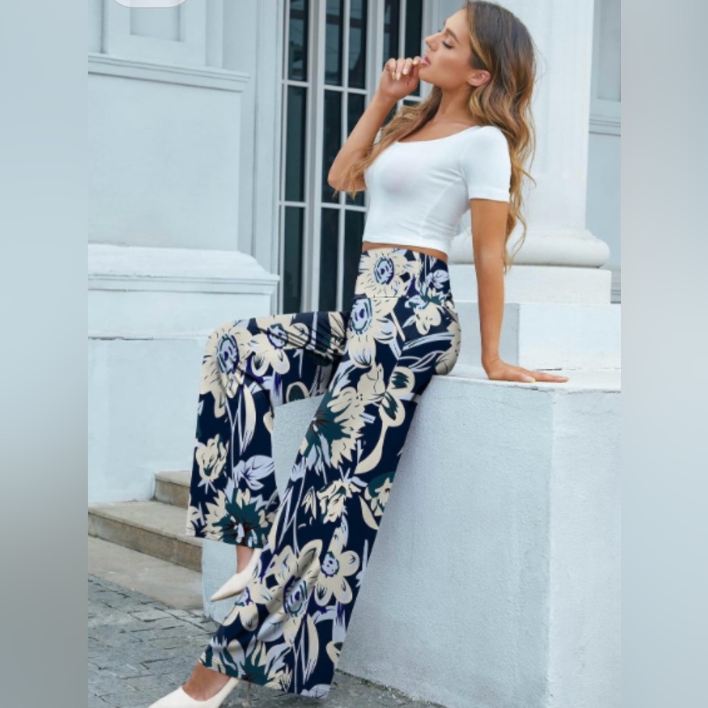 Arolina Women’s Stretchy Wide Leg High Rise Palazzo Lounge Pants NWT